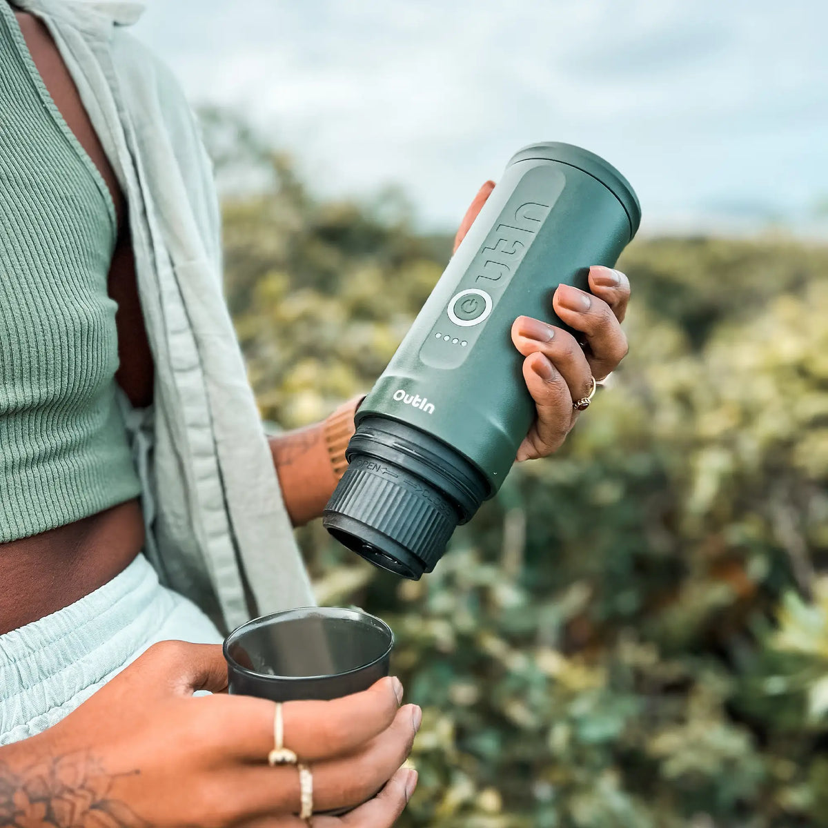 Outin Nano Kapselmaschine – für Nespresso und andere, 0,1 l, grün