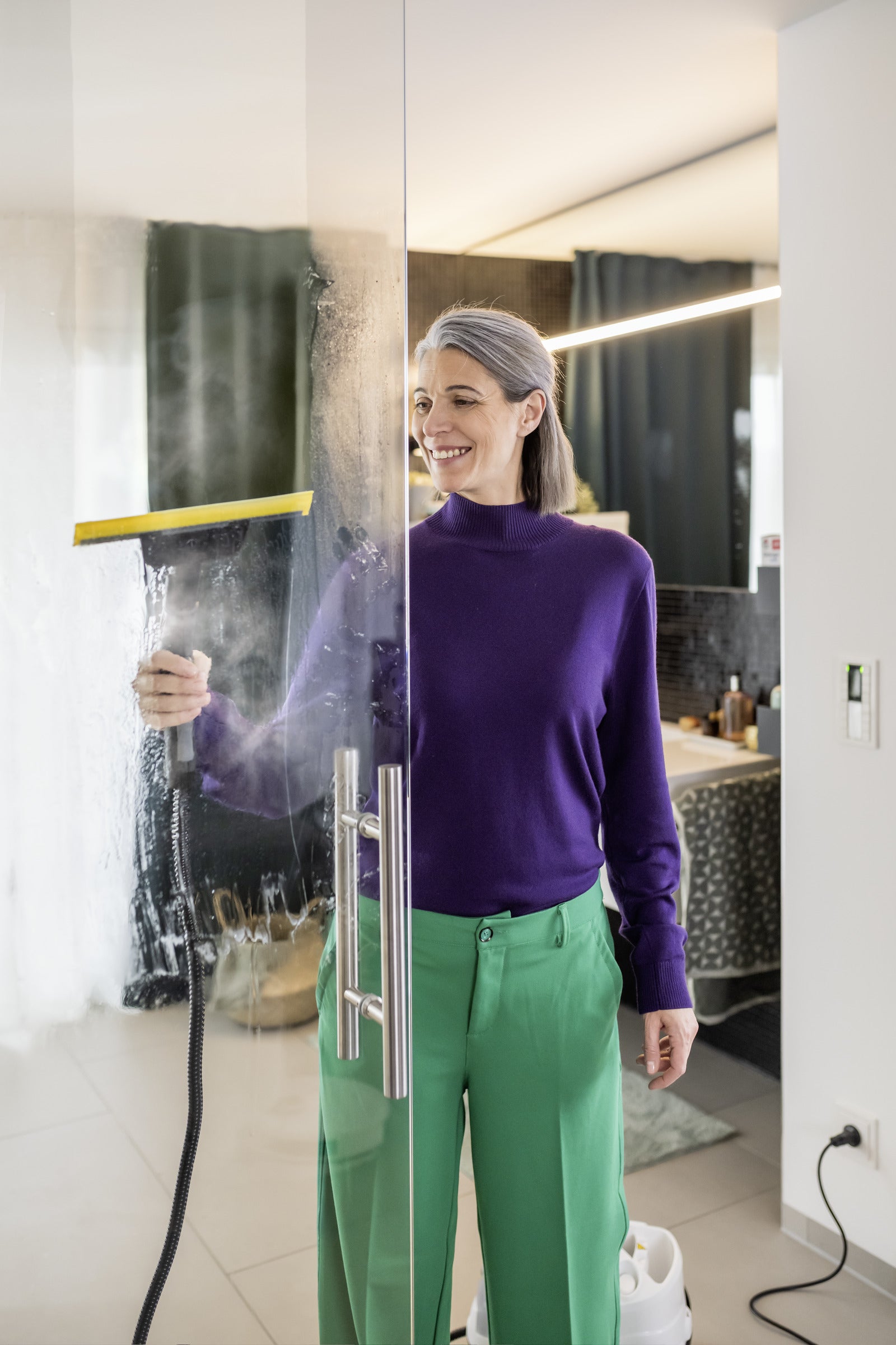 Kärcher Fensterdüse Comfort – Glas-Aufsatz, Schwarz, Grau, Gelb – für SC 1, SC 2, SC 3 und andere, 1 Stück