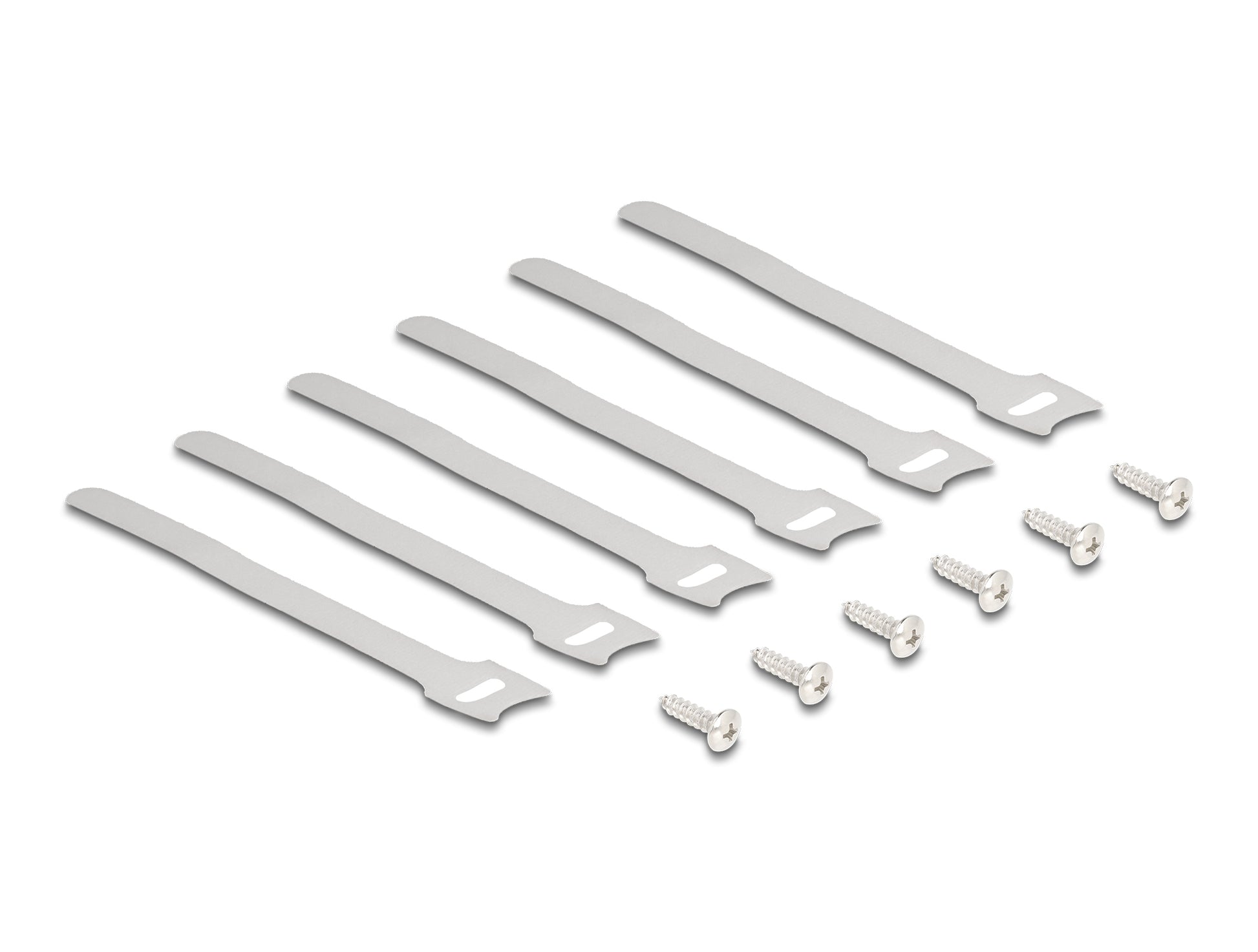 DeLOCK Kabelhalter – schwarz, Metall, B 100 × H 40 × T 430 mm, für Untertischmontage, 2er-Set