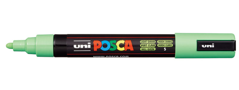 Uni-Ball POSCA Kreativ-/Pigmentmarker – Hellgrün, Deckend, Feucht Abwischbar – Für Viele Oberflächen