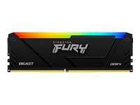 Kingston Technology Kingston FURY Beast RGB – Arbeitsspeicher – 8 GB, DDR4‑3200 CL16, 288‑Pin DIMM, RGB, 1,35 V