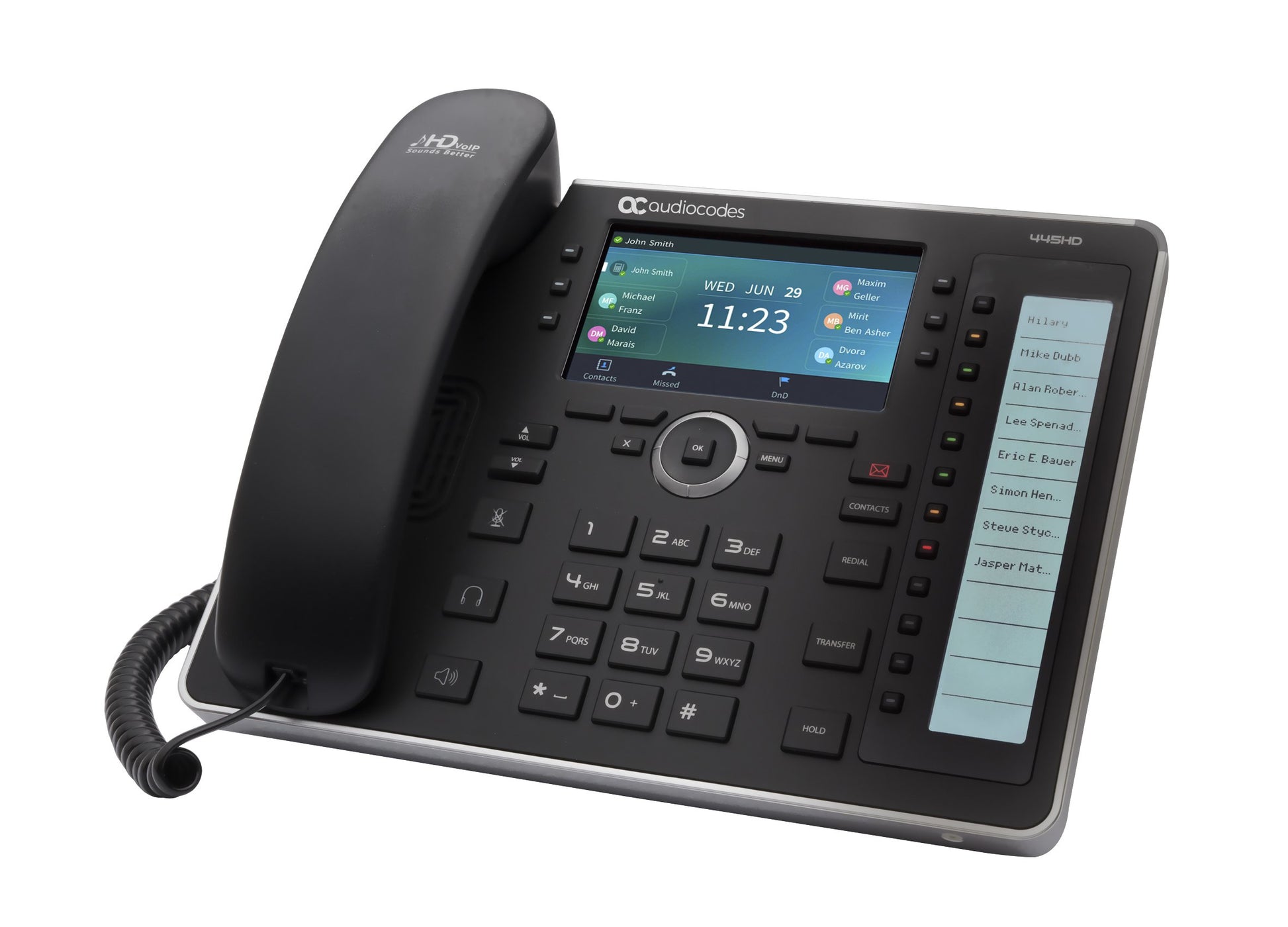 AudioCodes 445HD – IP-Telefon, PoE, Gigabit-LAN, Dual-Band-WLAN, integriertes Bluetooth, schwarz