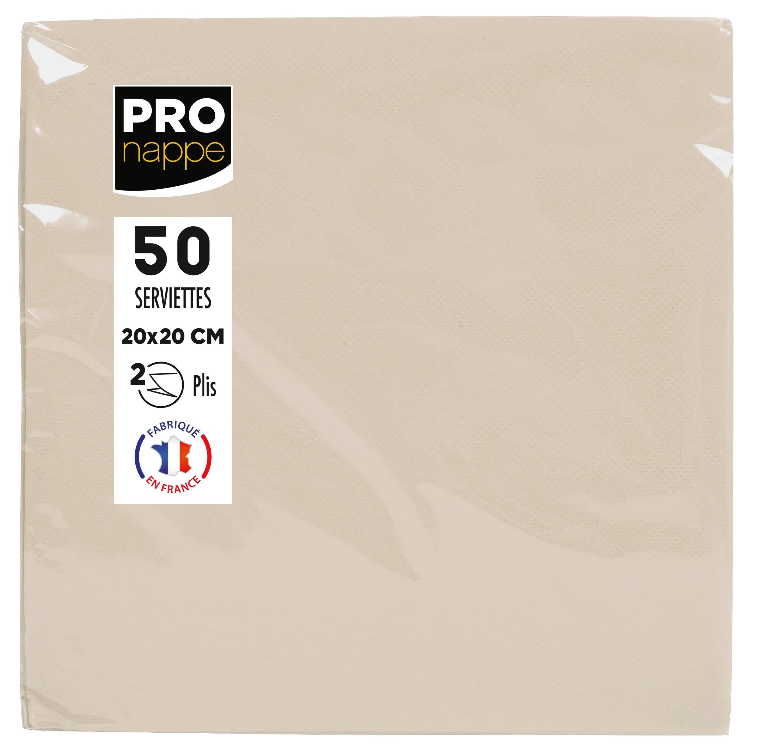 PRONAPPE Cocktail-Servietten – Elfenbein – 20 × 20 cm, 2-lagig – 50 Stück