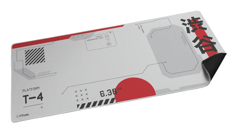 Trust GXT759 Gaming-Mauspad XXL 900×400 mm – Weiss, gestickte Kanten, Anti-Rutsch-Basis