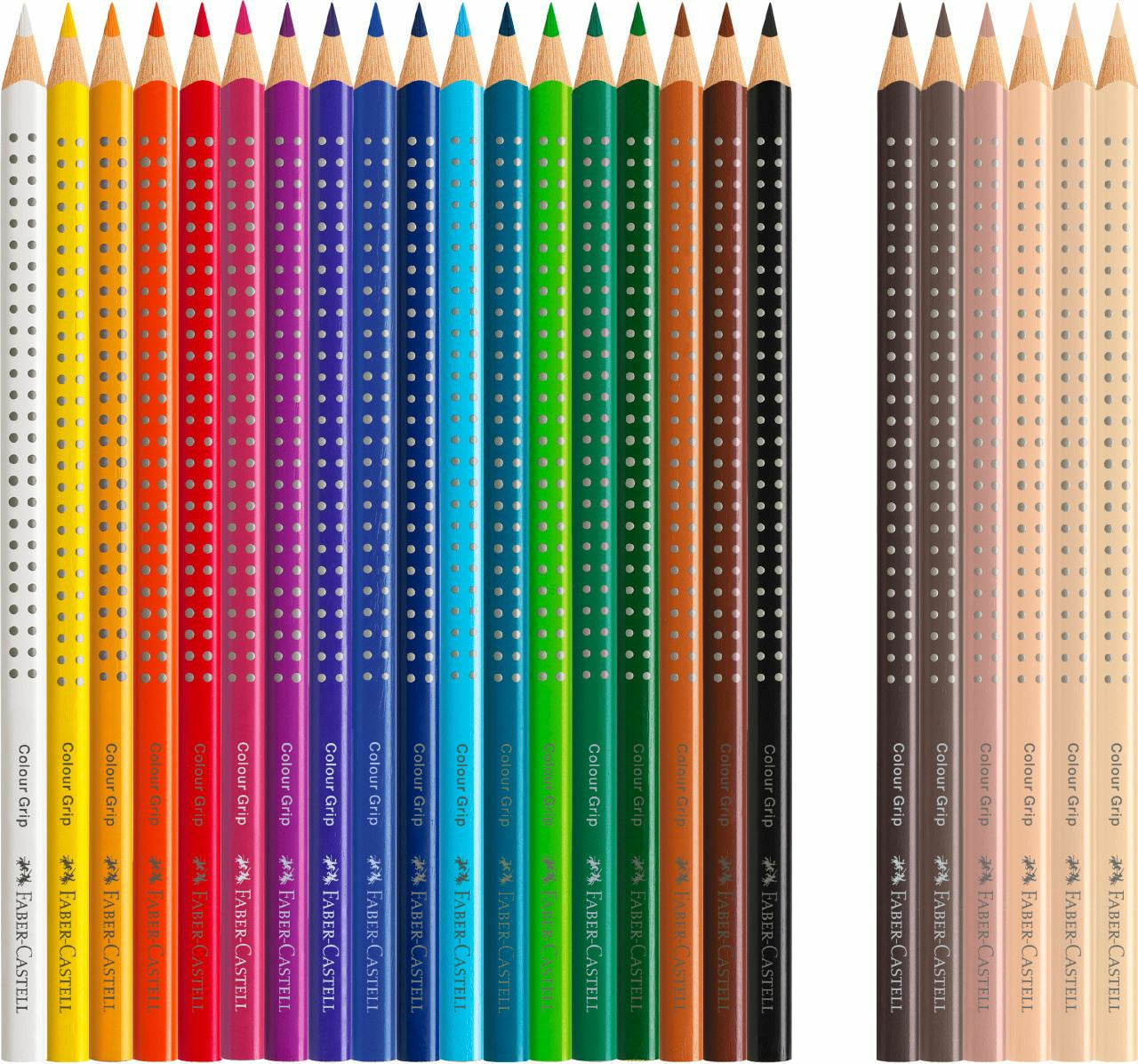Faber-Castell Aquarellfarbstifte Colour GRIP – Dreikant, Minen-Ø 3,0 mm, 24 Farben, im Kartonetui