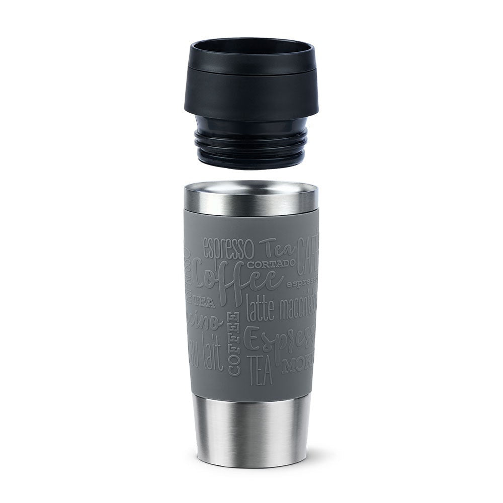 EMSA Travel Mug Classic Thermobecher 360 ml – doppelwandig, Edelstahl, grau