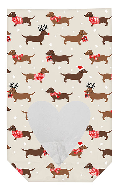 Braun + Company Geschenktüten – Weihnachtsdackel – Klarsicht, 115 × 190 mm – 10 Stk.