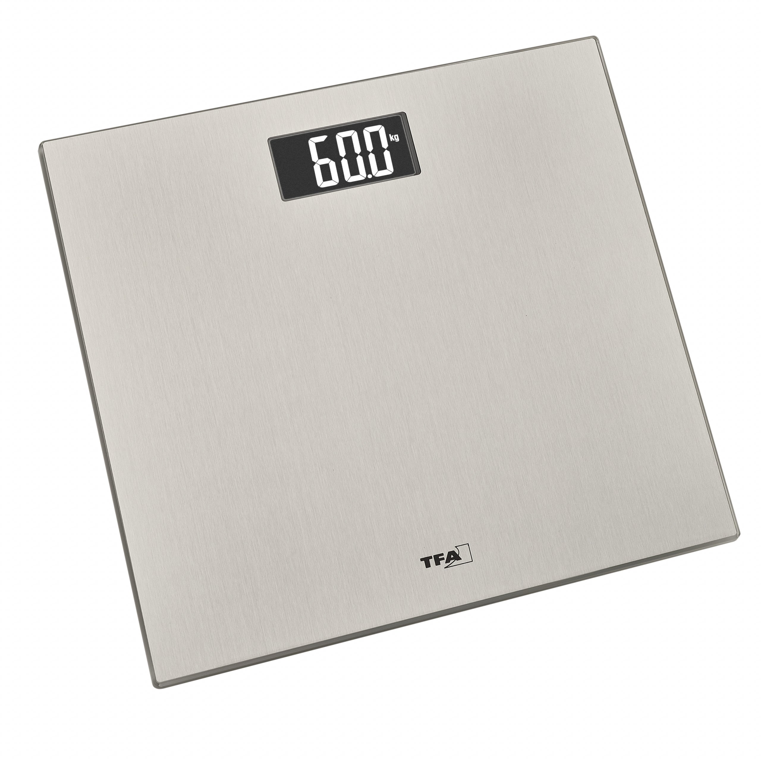 TFA-Dostmann Digitale Personenwaage STEP STEEL – 150 kg – silber