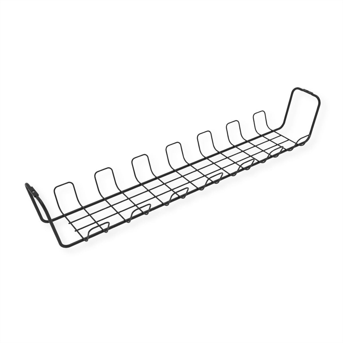 ROLINE Untertisch-Kabelwanne – 600 × 132 × 99 mm – Schwarz, Untertischmontage, 2 Stk.