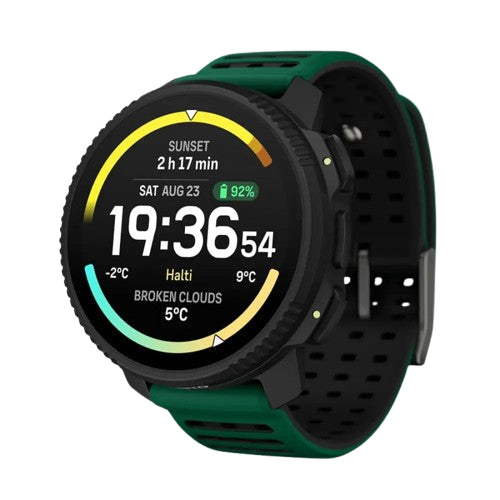 Suunto Vertical 2 49 mm GPS – Edelstahl, Schwarz, Sportarmband, Pine Green, 100 m, für Android, iOS