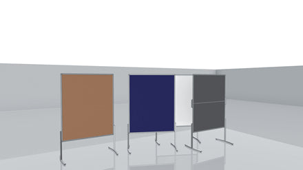 Franken Pinnwand – Filz, Alurahmen – 60 × 190 cm, Grau