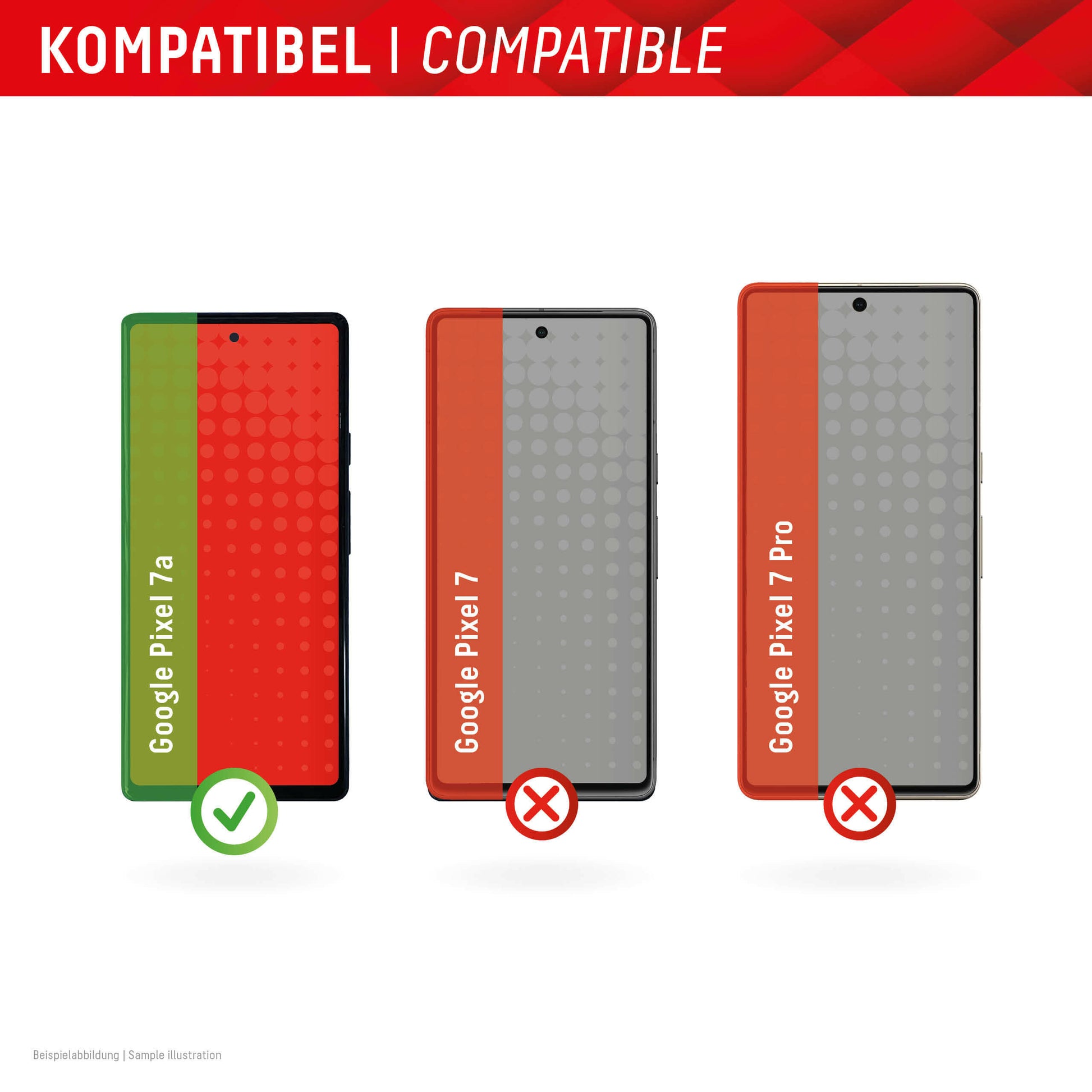 E.V.I. Displayschutz (Panzerglas), 10H – für Pixel 7A – mit Applikator