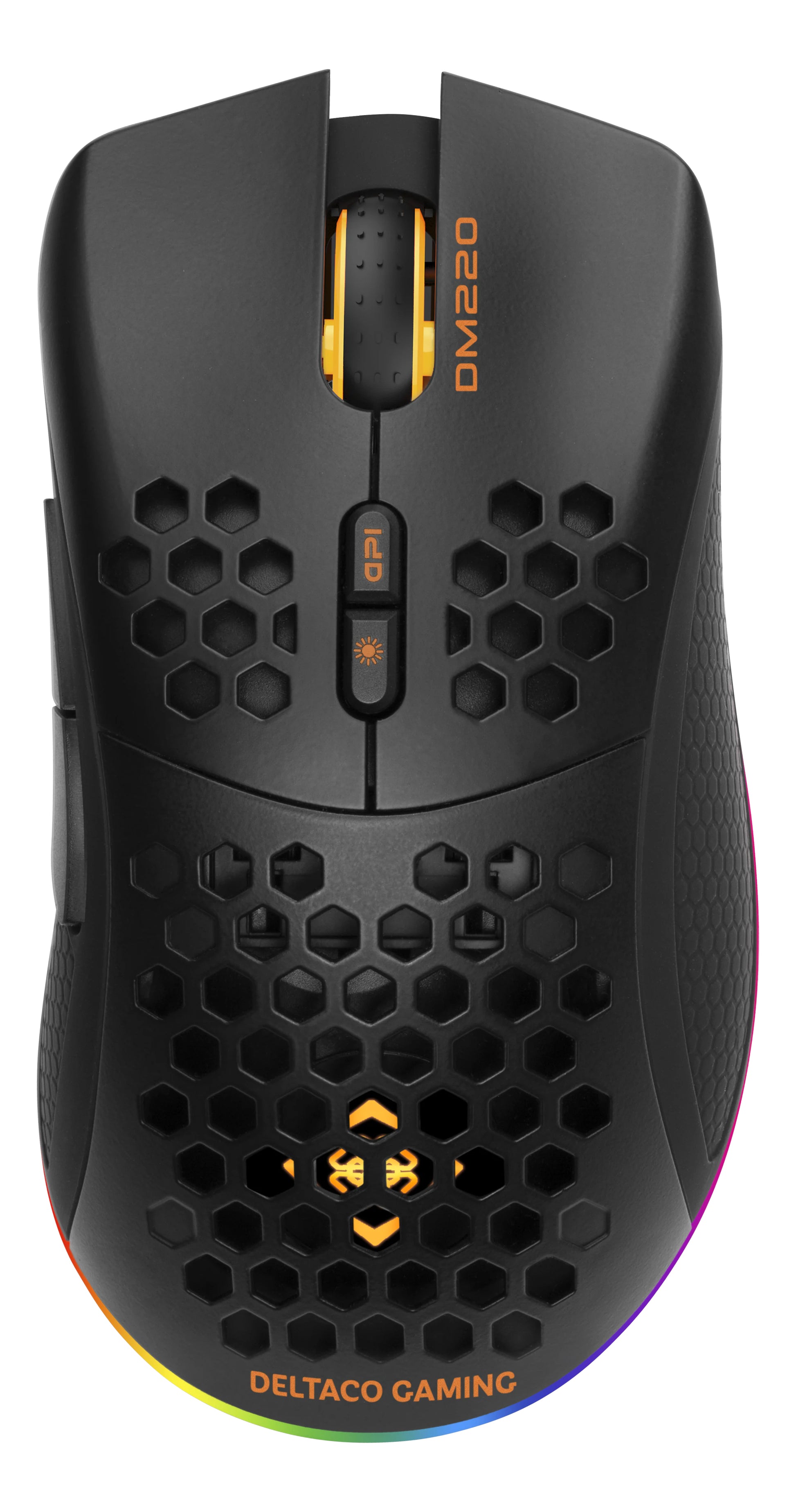 Deltaco Gaming DM220 – Gaming-Maus – Kabellos (Bluetooth/2,4 GHz), RGB-Beleuchtung, rechts, Schwarz
