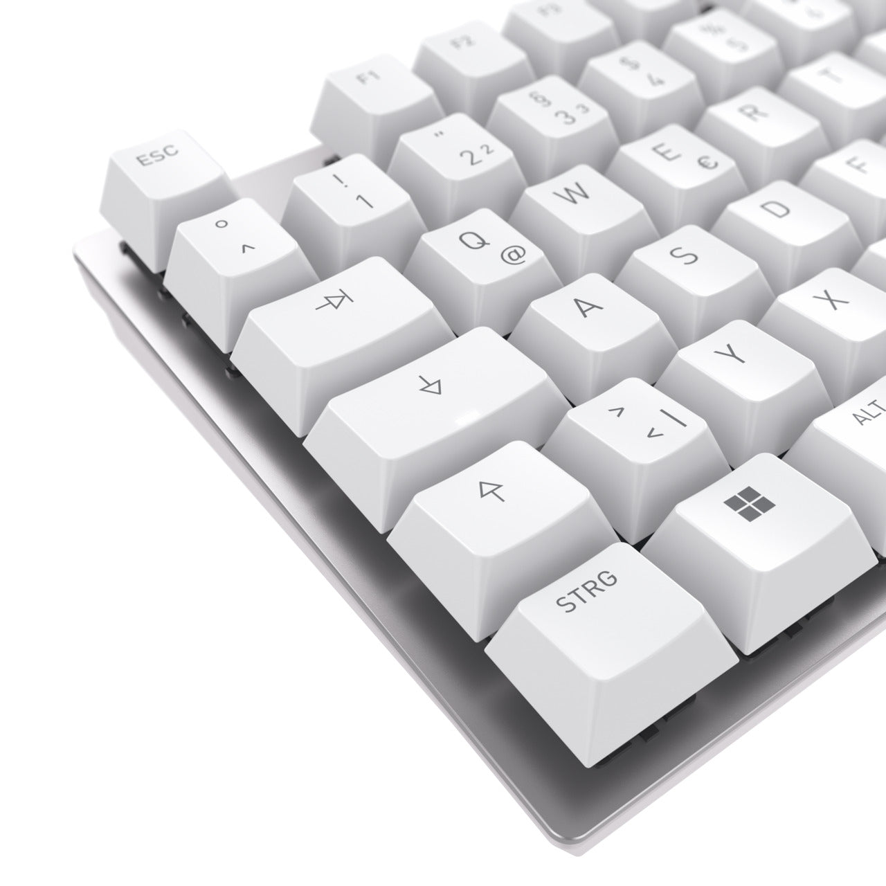 CHERRY KC 200 – Tastatur, DE-Layout (DE), mechanisch (Cherry MX Brown), Weiss/Silber