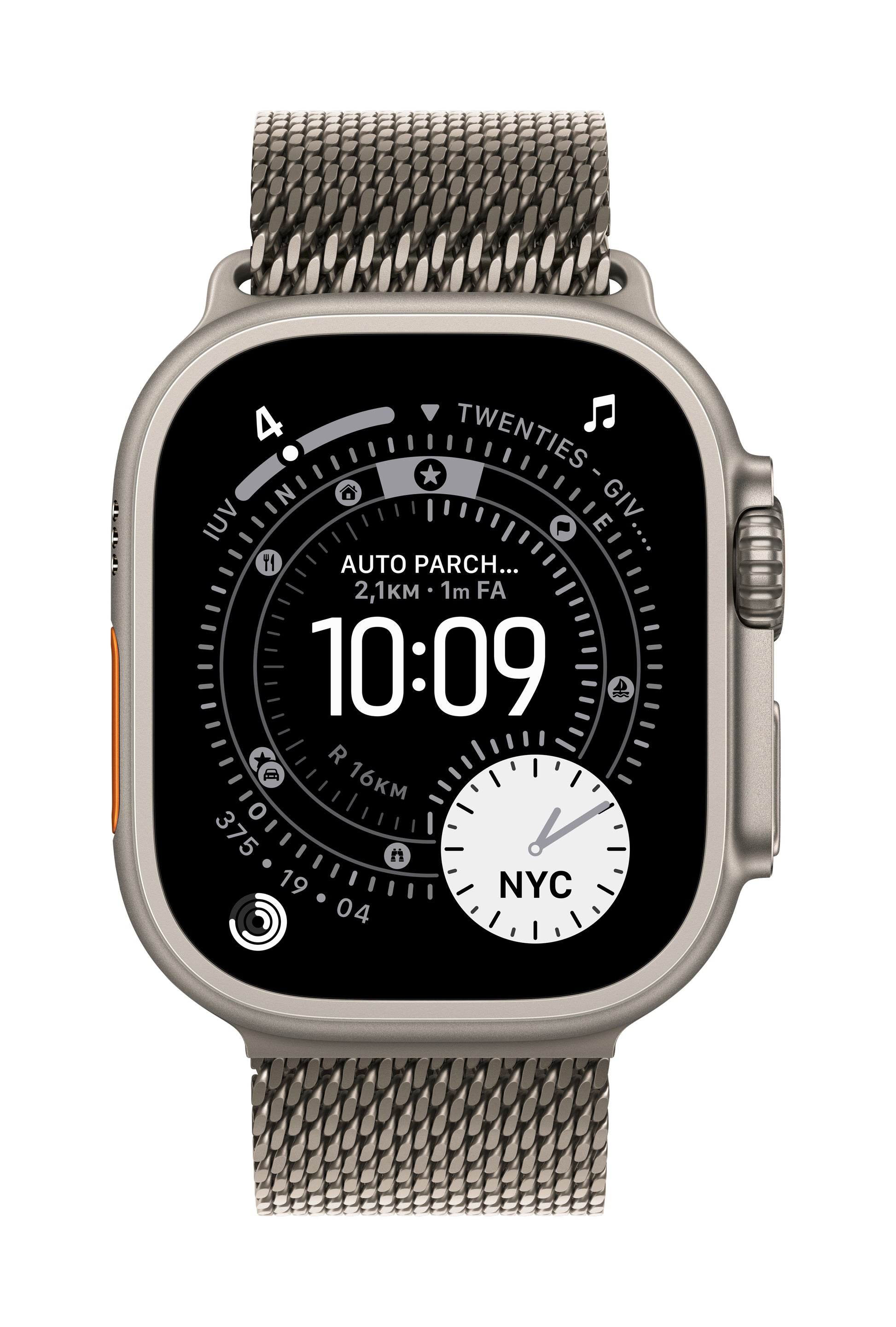 Apple Milanese Loop – Armband – für Apple Watch 49 mm, Natural, Grösse M, Titan