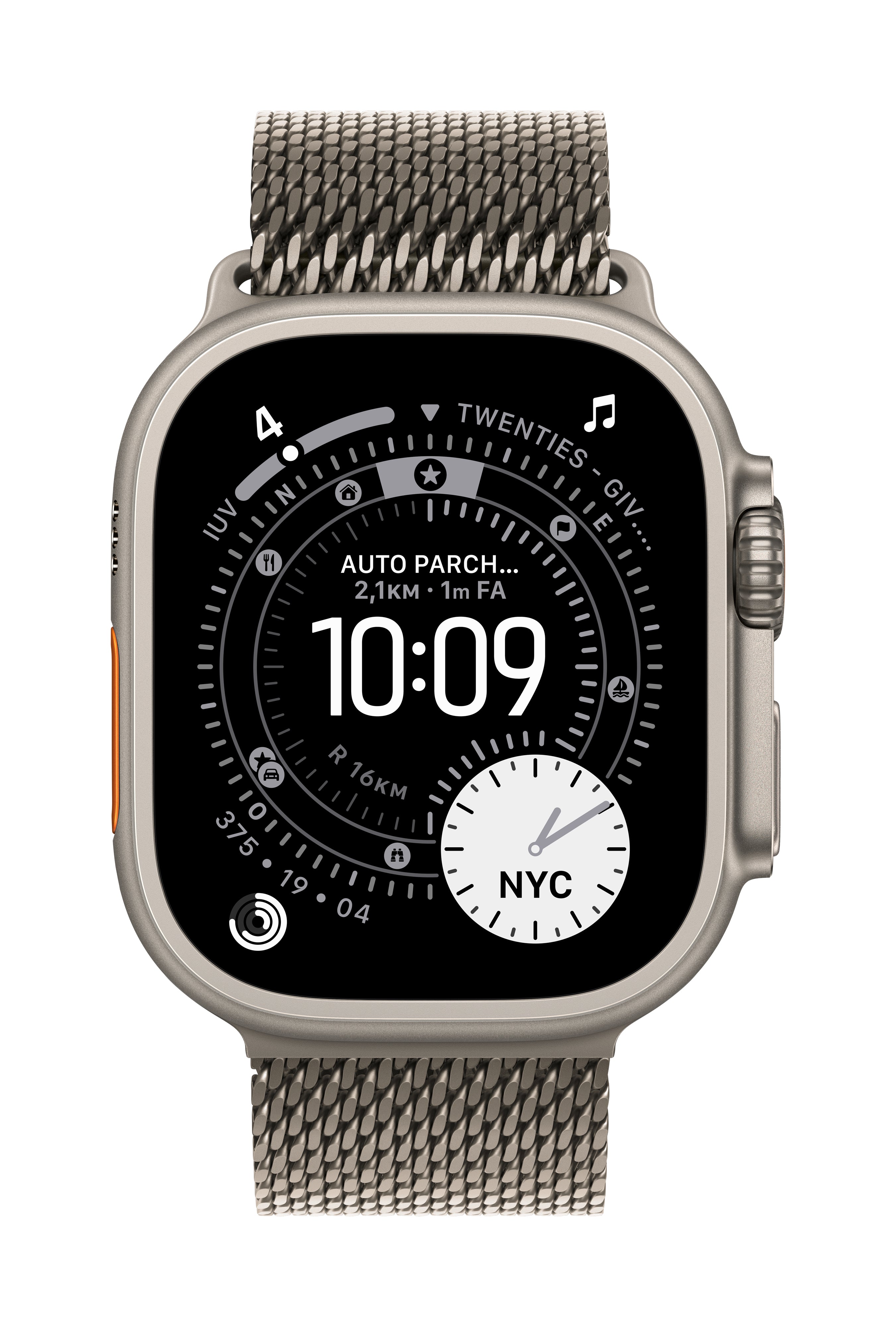 Apple Milanese Loop – Armband – für Apple Watch 49 mm, Natural, Grösse M, Titan