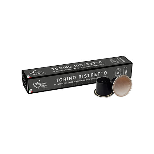 Italian Coffee Torino – Kapseln für Nespresso – Ristretto, Intensität 8, 10 Kapseln