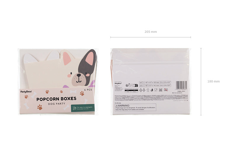 PartyDeco Schale/Schüssel, Papier, quadratisch – 8,7 × 8,7 × 3 cm, mehrfarbig – 6 Stk.