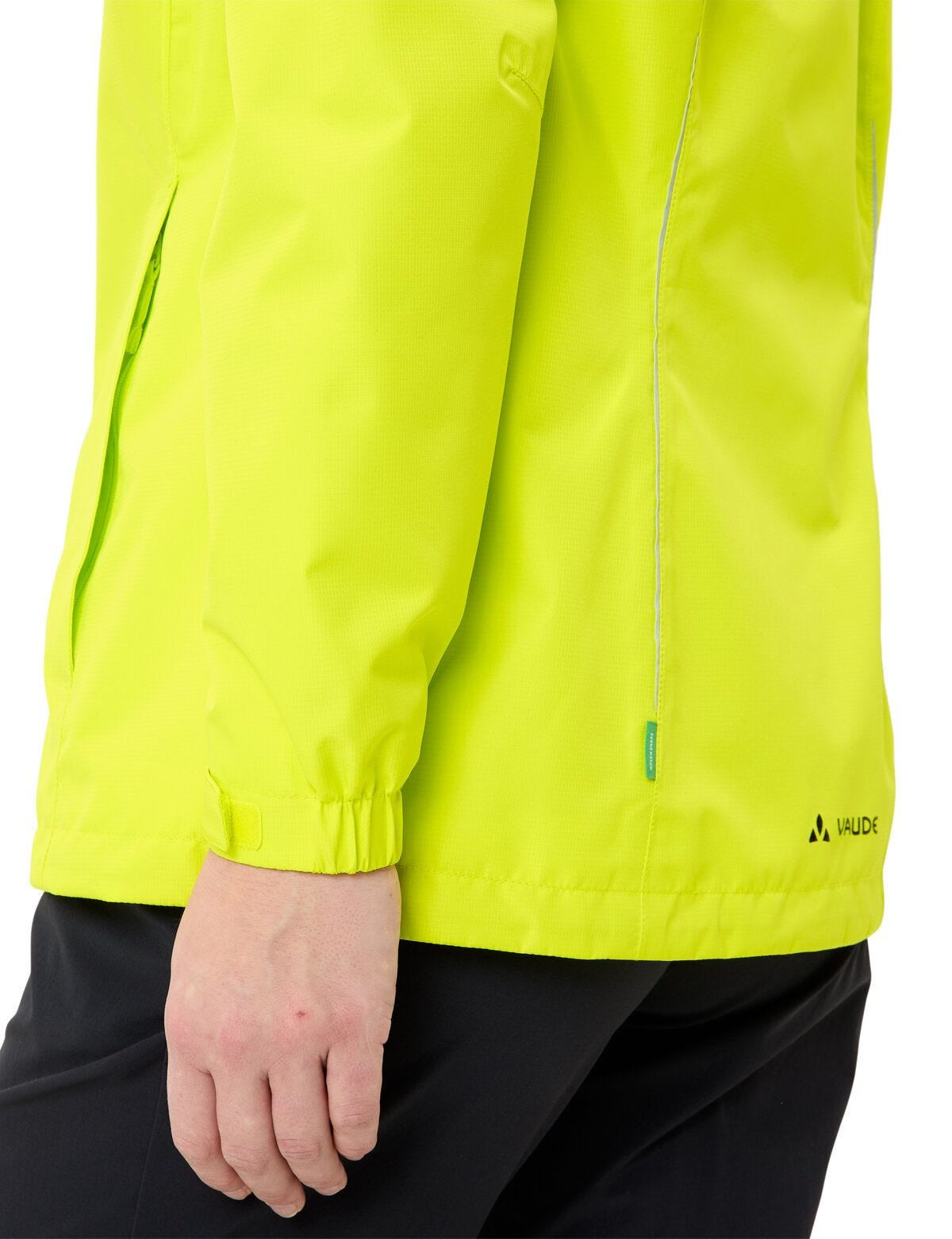 VAUDE Regenjacke Escape Bike Light – Grösse 38 – Hellgrün, Polyester, Wasserdicht, mit Kapuze