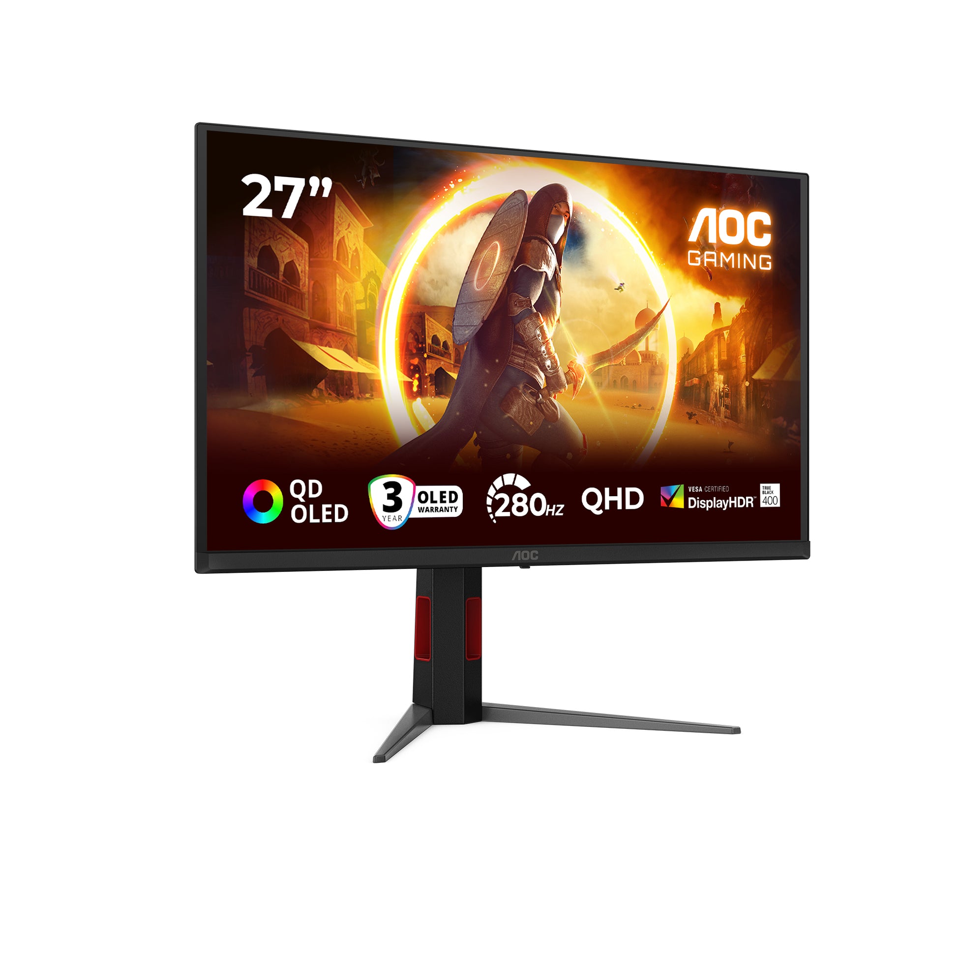 AOC Q27G4ZD – Monitor, 27" WQHD (2560 × 1440), QD-OLED, 240 Hz, VESA 100 × 100, Rot