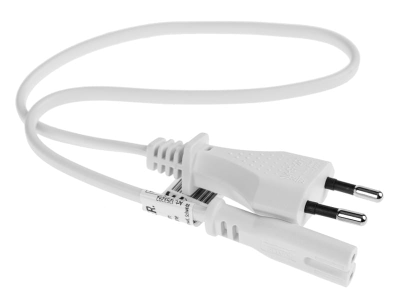Furber. Netzkabel – T26–IEC C7, 0,5 m, 2,5 A, weiss