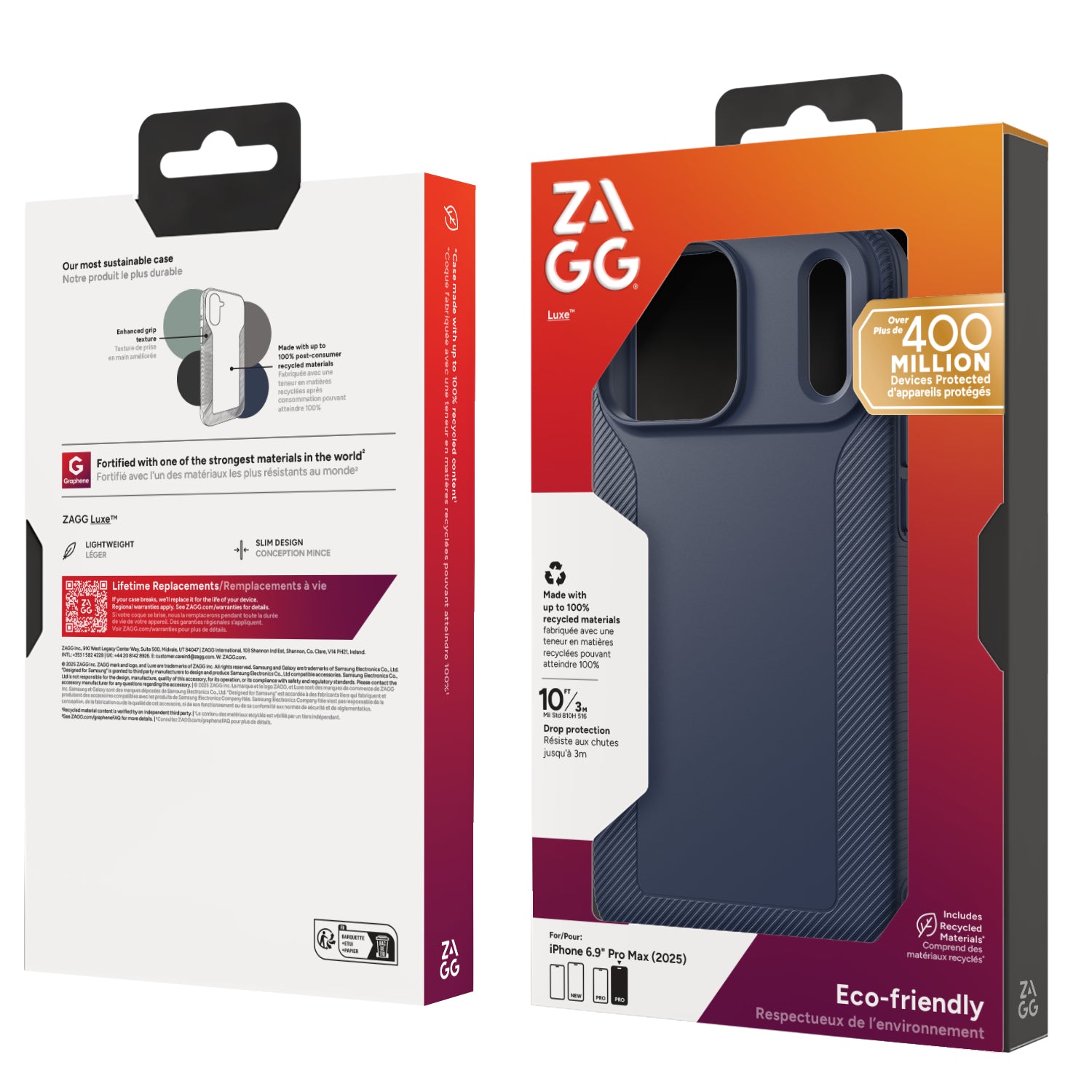 ZAGG Luxe Snap Backcover – für Apple iPhone 17 Pro Max, MagSafe, Graphen, Navy, bis 3 m Sturzsicher