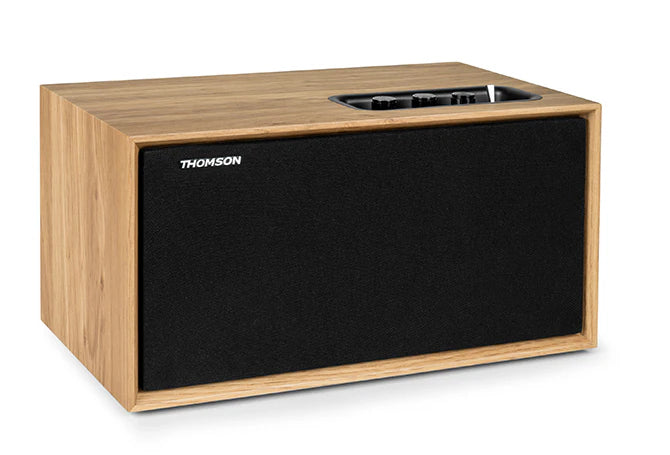 Thomson WS502 – Aktivlautsprecher – 3-Wege, 100 W, Schwarz/Holz