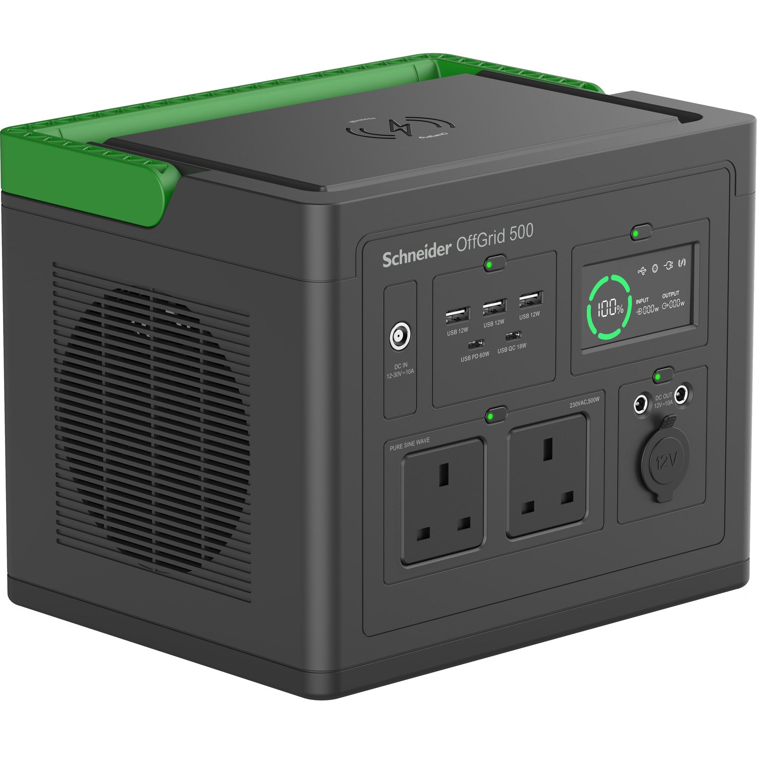 APC PPS500-UK – Powerstation, 517 Wh, Li-Ion, 2× Typ G (BS 1363), LCD, Kabelloses Laden