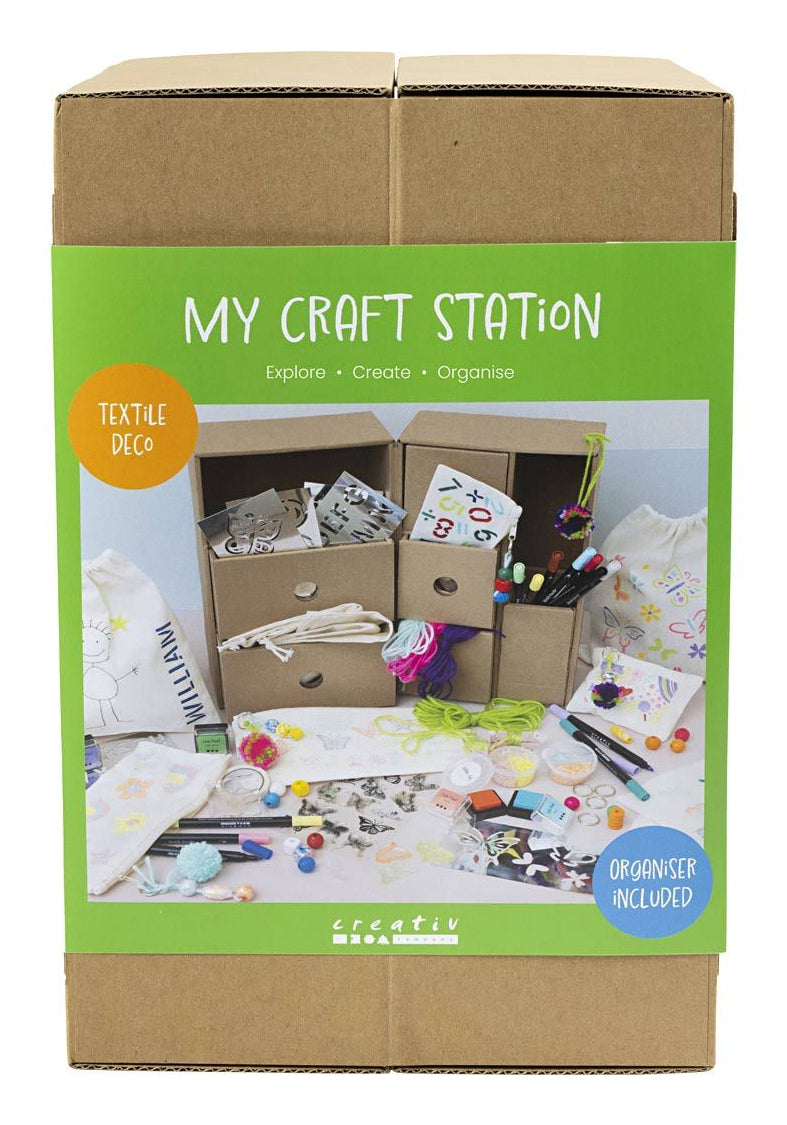 Creativ Company Bastel-Box Organizer – Bastelset – Textil-Deko – ab 4 Jahren