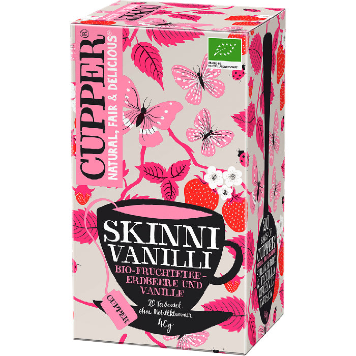 Cupper Tee Cupper – Früchtetee Erdbeere & Vanille – Teebeutel 20 Beutel – Bio