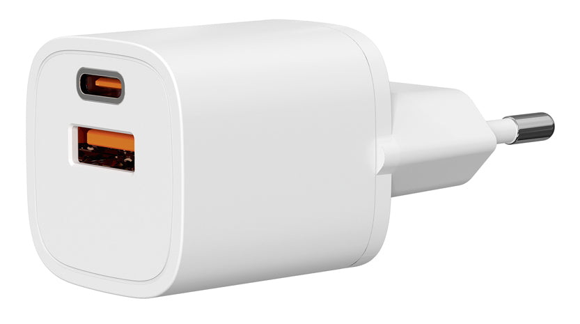 Steffen Steckdosenleiste, 1×T13, 1×USB‑A 15 W + 1×USB‑C PD bis 33 W, GaN, IP20 – weiss