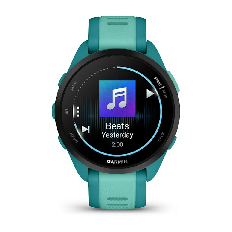 Garmin Forerunner 165 Music – GPS-Smartwatch – 43 mm, 1,2", GPS, WLAN, 50 m, Türkis, Sportarmband