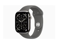 Apple Watch S11 – Smartwatch – 46 mm, LTE, OLED, 50 m, Natur Titan, M/L, Stone Grey Sportarmband