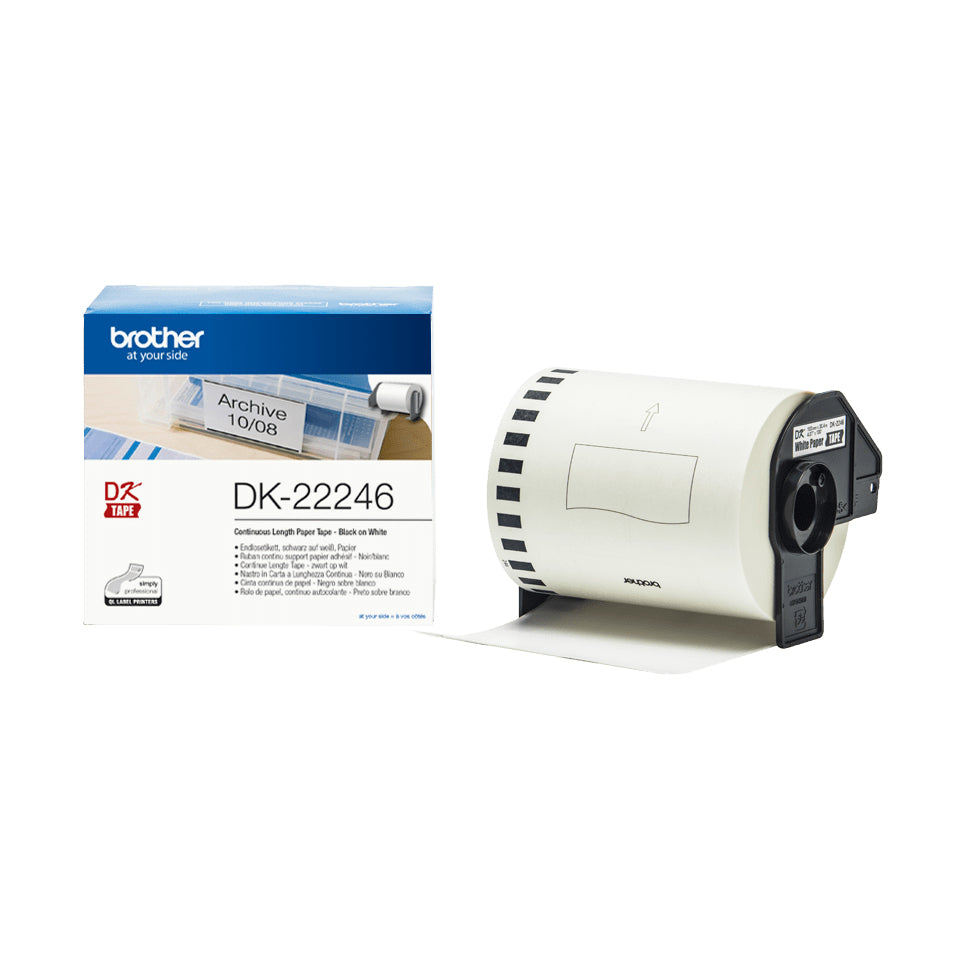 Brother Endlos-Etiketten, 103 mm × 30,5 m, weiss, Papier, permanent, für Thermo-Etikettendrucker