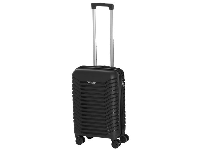 KOOR Trolley – 40 l, Hartschale, 4 Rollen, mit TSA, schwarz, 34 × 56 × 21 cm