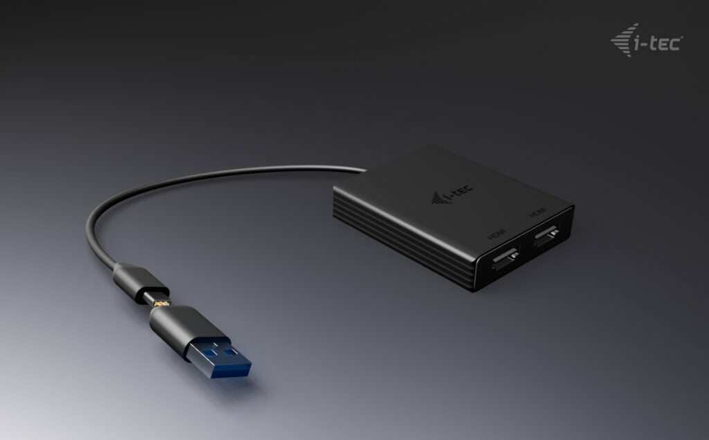 i-tec USB-A/USB-C Multiport-Adapter – 2× HDMI – 2× 4K – DisplayLink