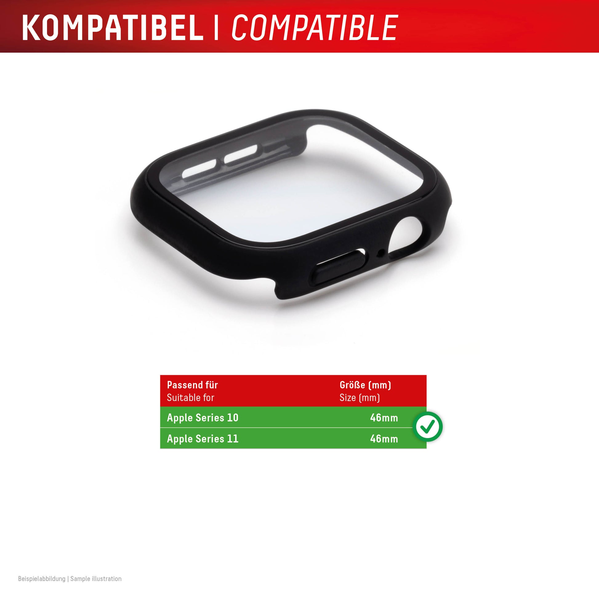 Displex Full Body 46 mm – Polycarbonat Schwarz, für Apple Watch 11/10 (46 mm)