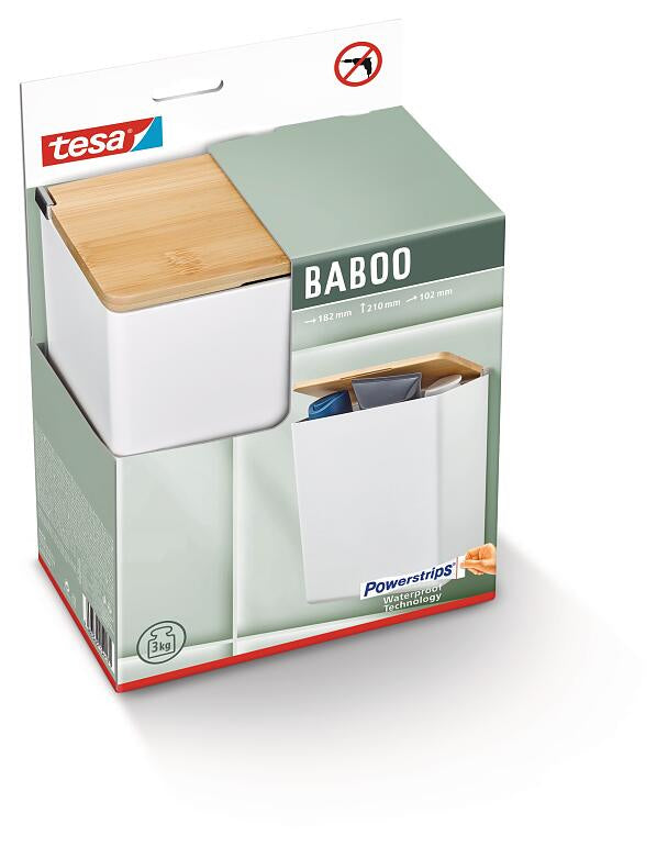 TESA Aufbewahrungsbox BABOO L – 18,2×10,2×21 cm, Kunststoff, Weiss