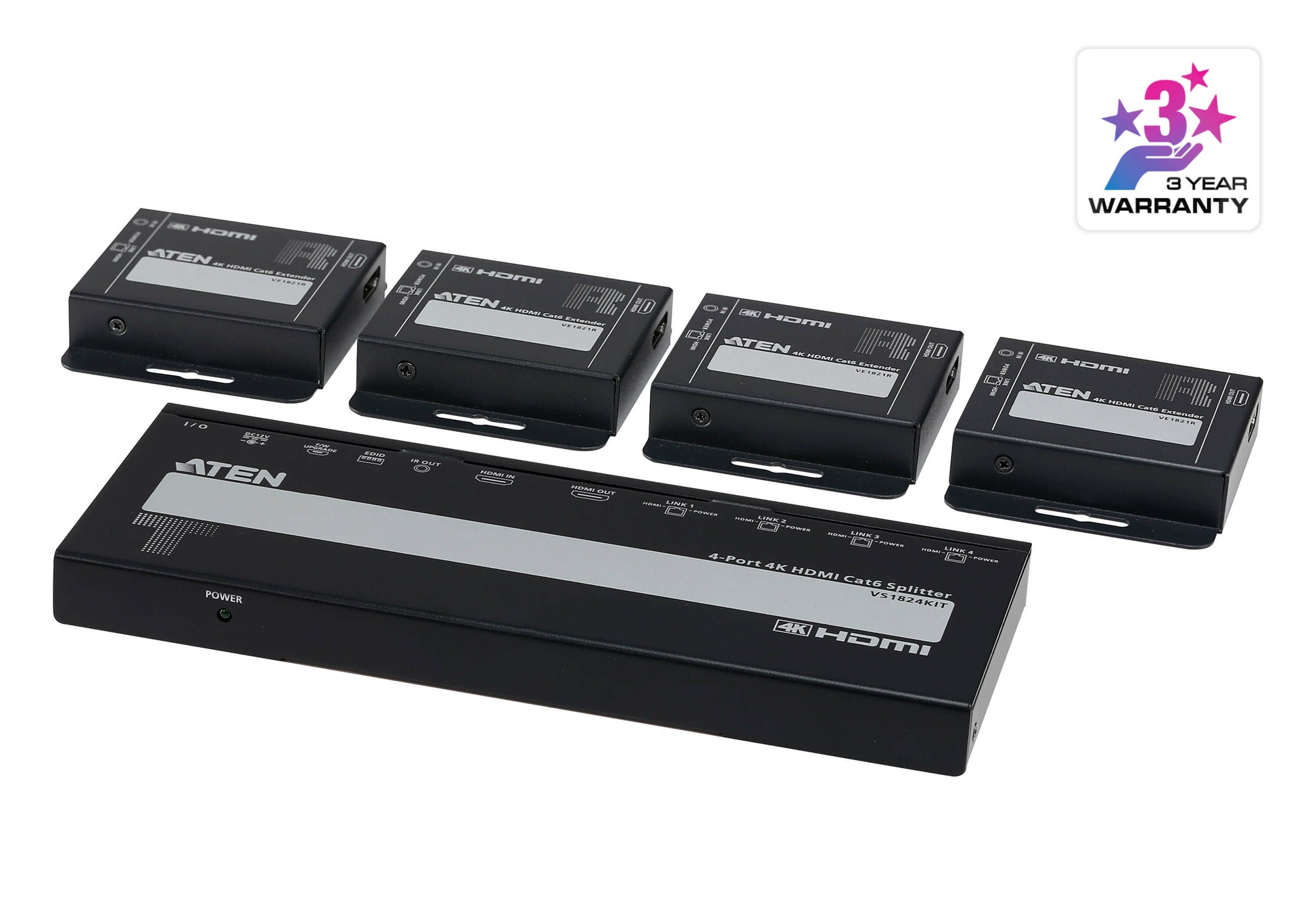 ATEN VS1824KIT – 1×4 HDMI-Matrix, 4K60, Ethernet, IR