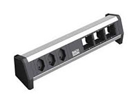 Bachmann DESK 1 Tischsteckdosenleiste, 3×T13, 0,2 m, 3×Leerplatz für Custom-Modul, ohne Schalter – Schwarz
