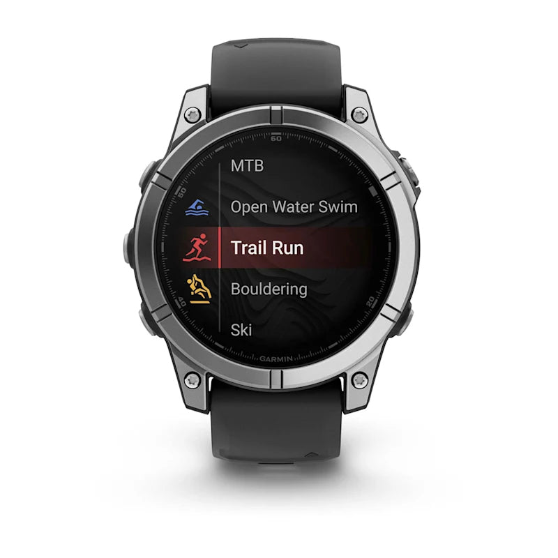 Garmin Fenix E – GPS-Smartwatch – 47 mm, 1,3" AMOLED, WLAN, Bluetooth, Gorilla Glass, 100 m, Silber/Schwarz