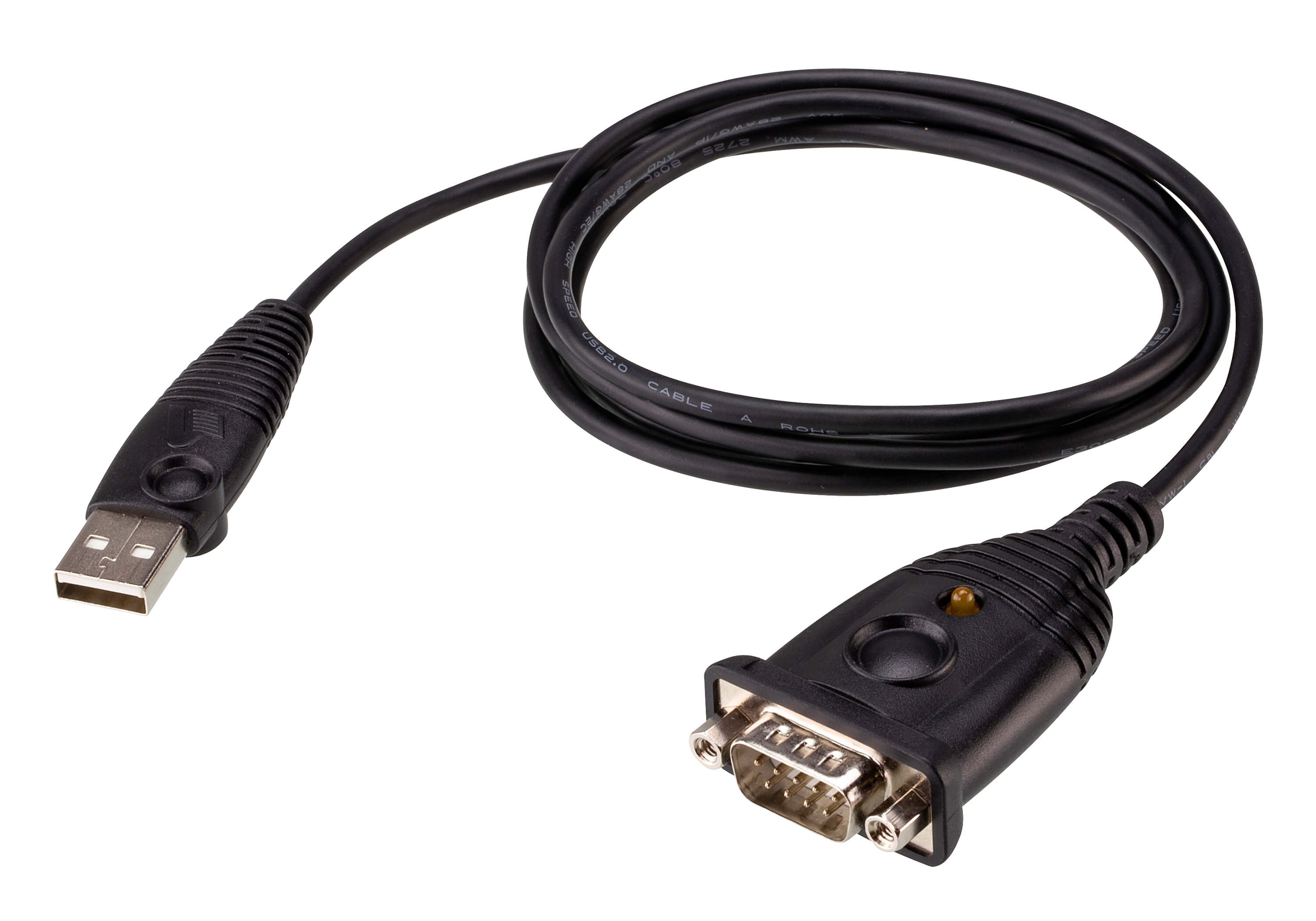 ATEN UC232AF USB-A zu RS-232 Adapter – 1,2 m, FTDI-Chipsatz, für Windows/Mac/Linux, Schwarz