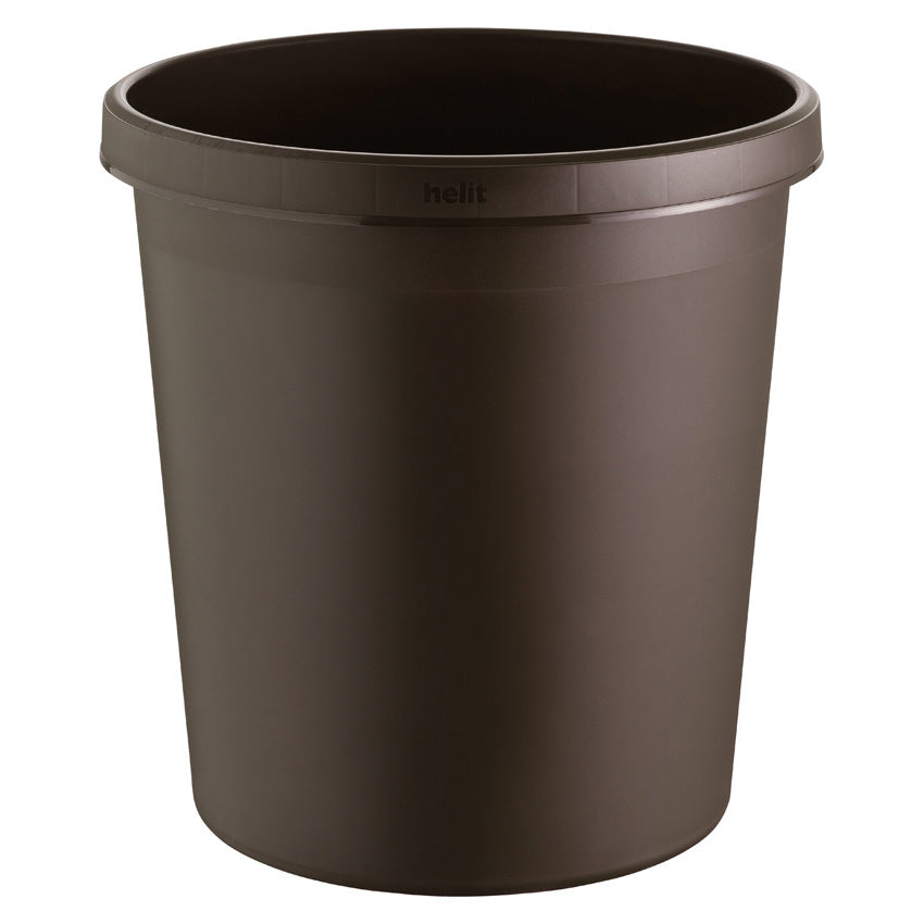 Helit Papierkorb the german – 18 l – Kunststoff, braun – Ø 315 × H 331 mm