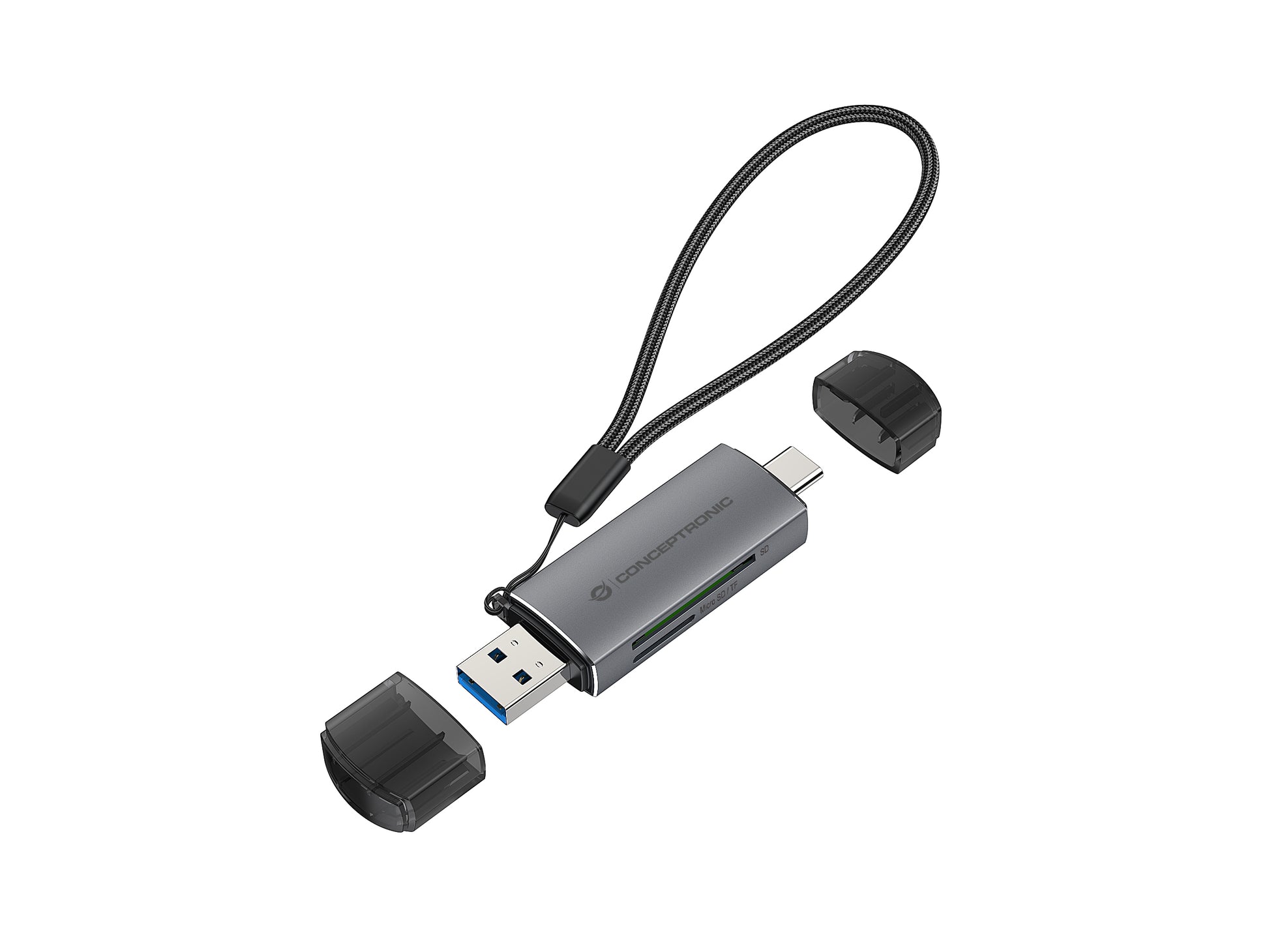 Conceptronic BIAN05G Kartenleser – SD/microSD – USB‑A/USB‑C 3.2 Gen 1 – 5 Gbit/s