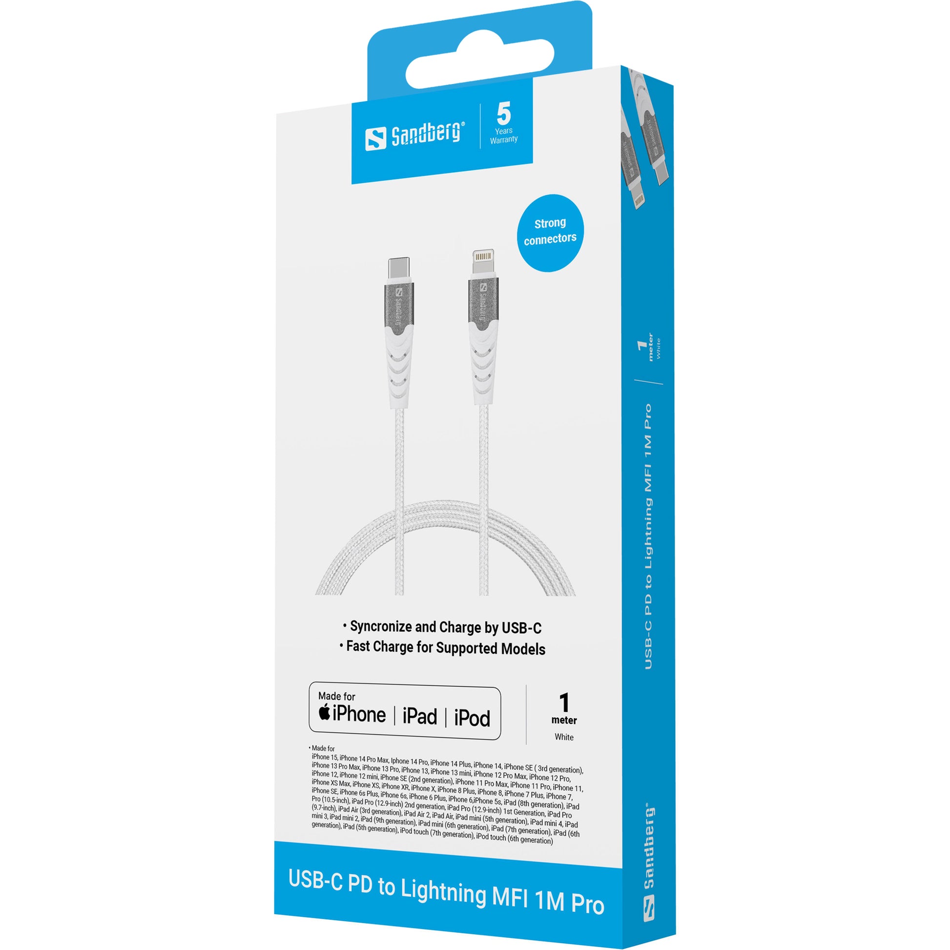 Sandberg 013 USB-C auf Lightning Kabel, 1 m, MFi-zertifiziert