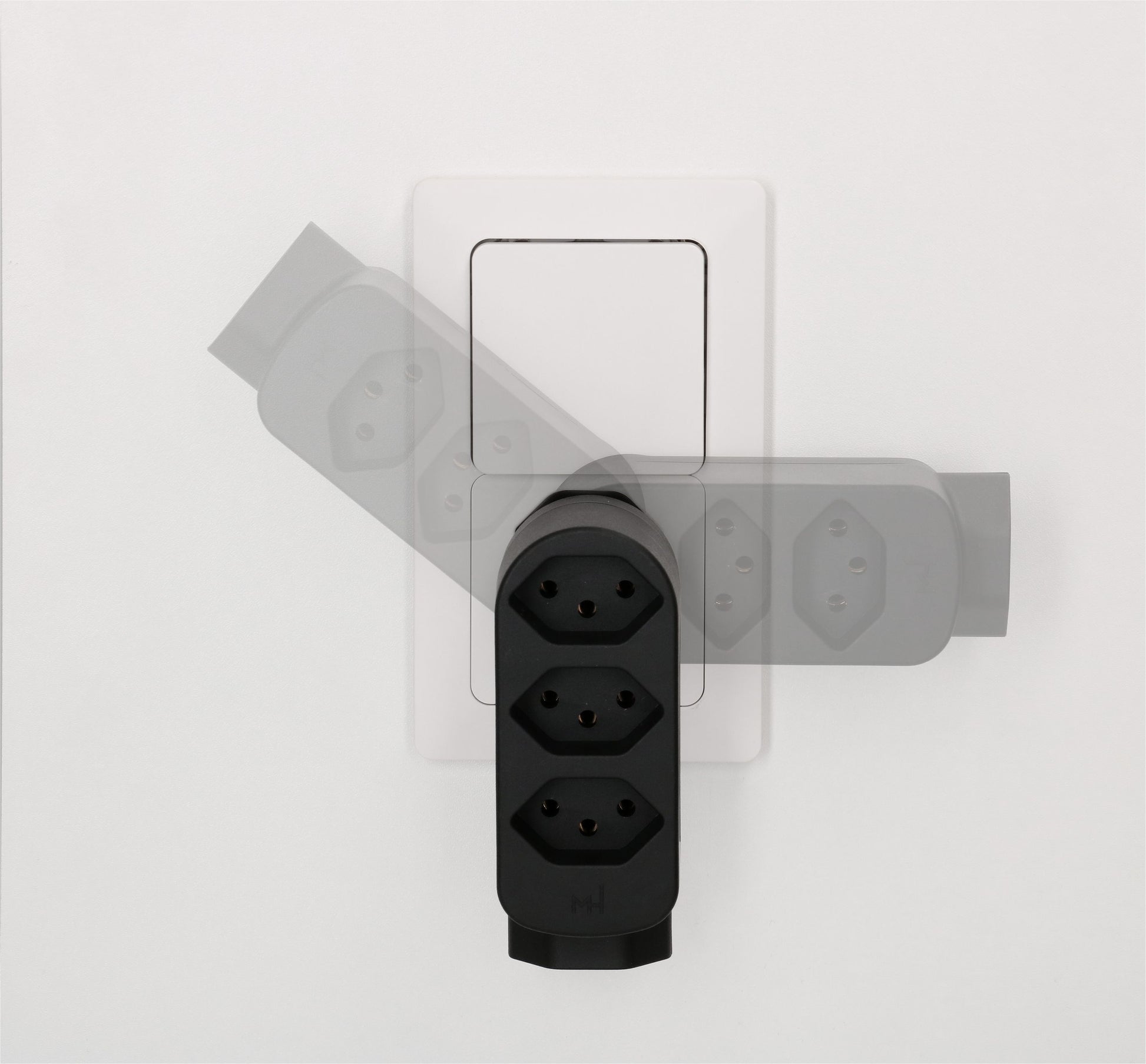Max Hauri AG Max Hauri ADAPT Abzweigstecker T12 zu 2× T13 – 230 V, 10 A, 2 Ausgänge, 10 cm, Weiss