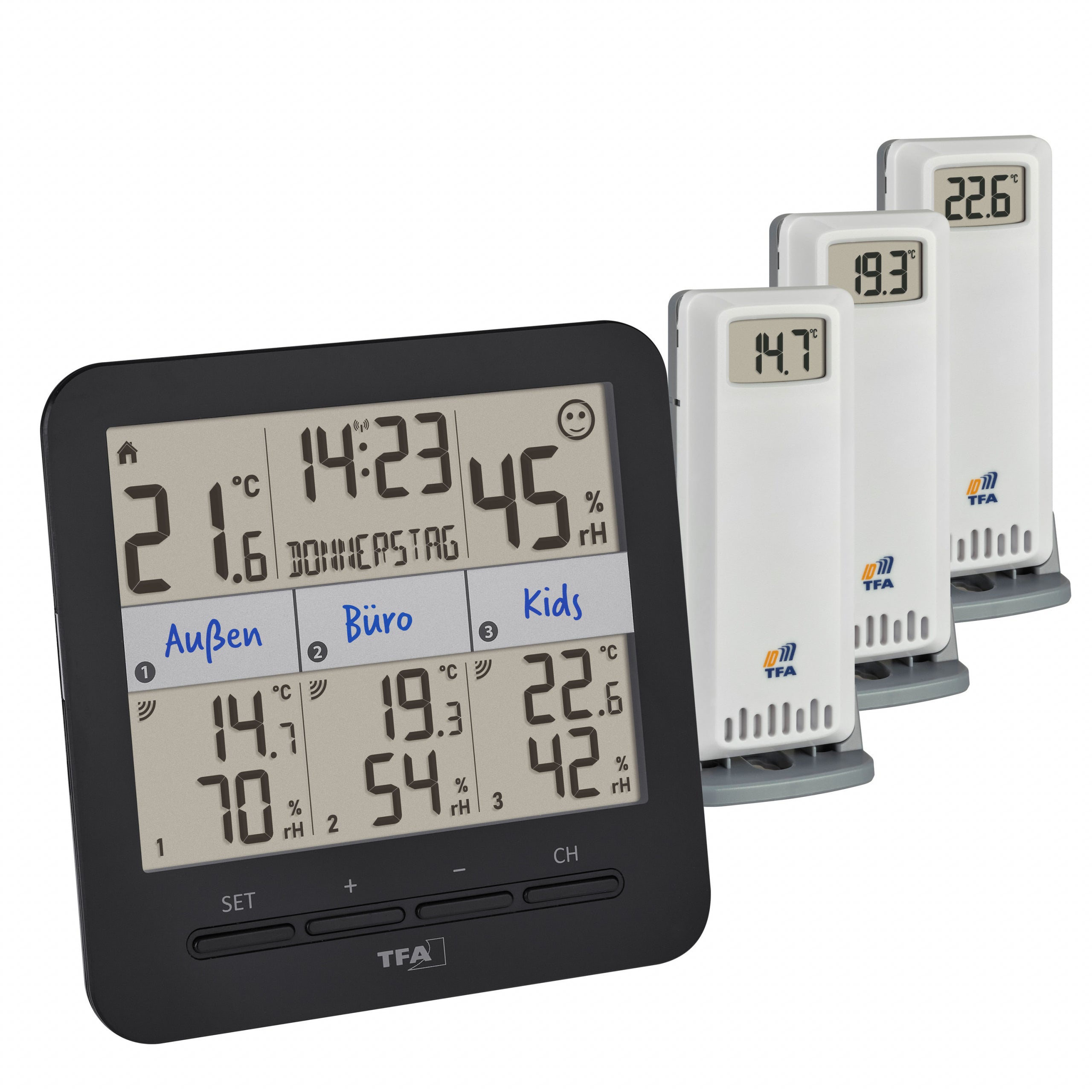 TFA-Dostmann KLIMA@HOME 2 Thermo-Hygrometer (Handgerät) – Kabellos, 0–50 °C, 10–99 %