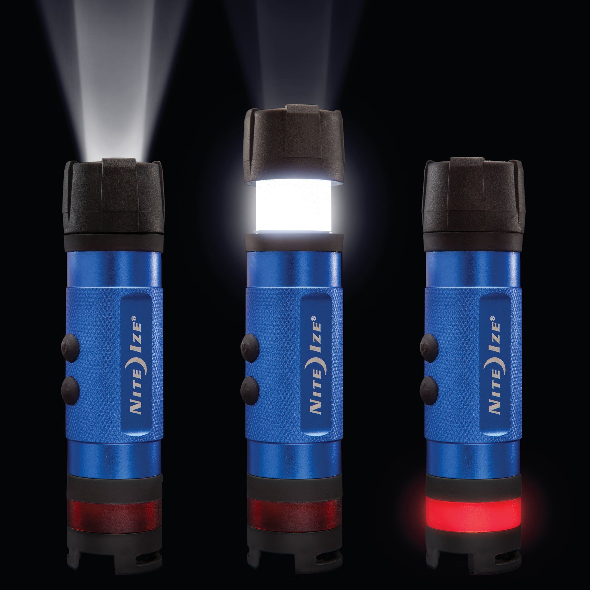 Nite Ize Taschenlampe Radiant 3-in-1 – 80 lm, 50 m, IPX4, AA-Batterie, Glüh-/Blink-/SOS-Modi – Schwarz