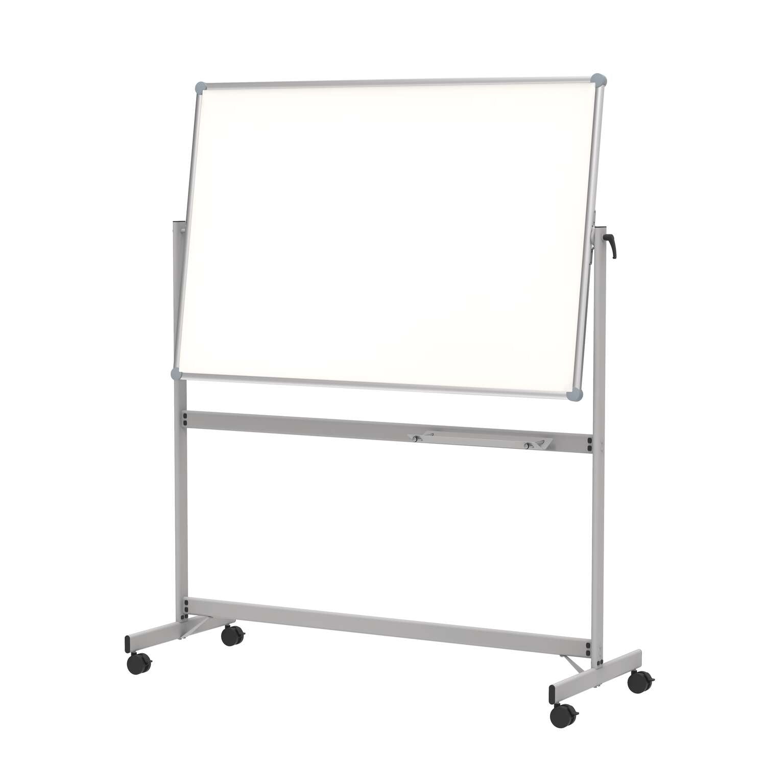 MAUL Whiteboard – 120 × 100 cm, lackierter Stahl, magnetisch, Aluminiumrahmen, drehbar