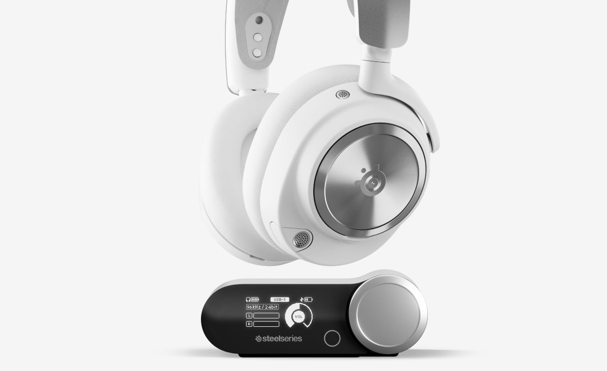 SteelSeries Arctis Nova Pro WL P – Gaming-Headset, Bluetooth, Over-Ear – Surround-Sound – Weiss